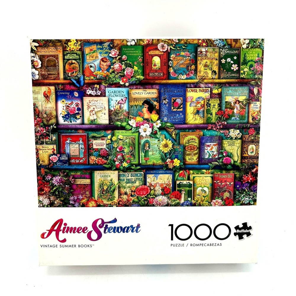 Buffalo Games Aimee Stewart Vintage Summer Books 1000 Piece Jigsaw Puzzle Garden